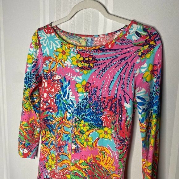 Lilly Pulitzer Fishing for Compliments Marlowe Multi Floral Mini T-Shirt Dress - Picture 8 of 11